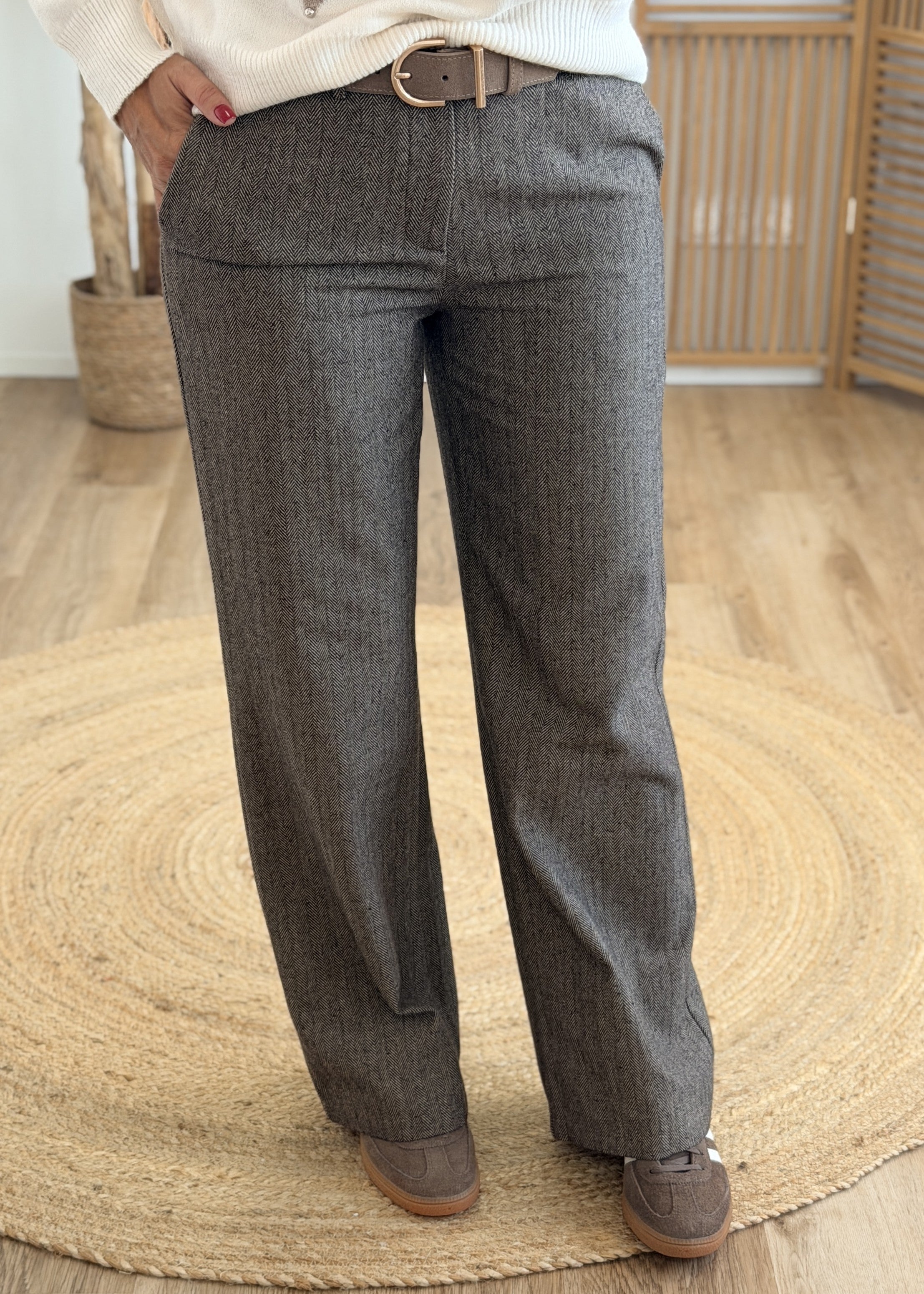 Pantalon Chevrons - Taille Mi Haute