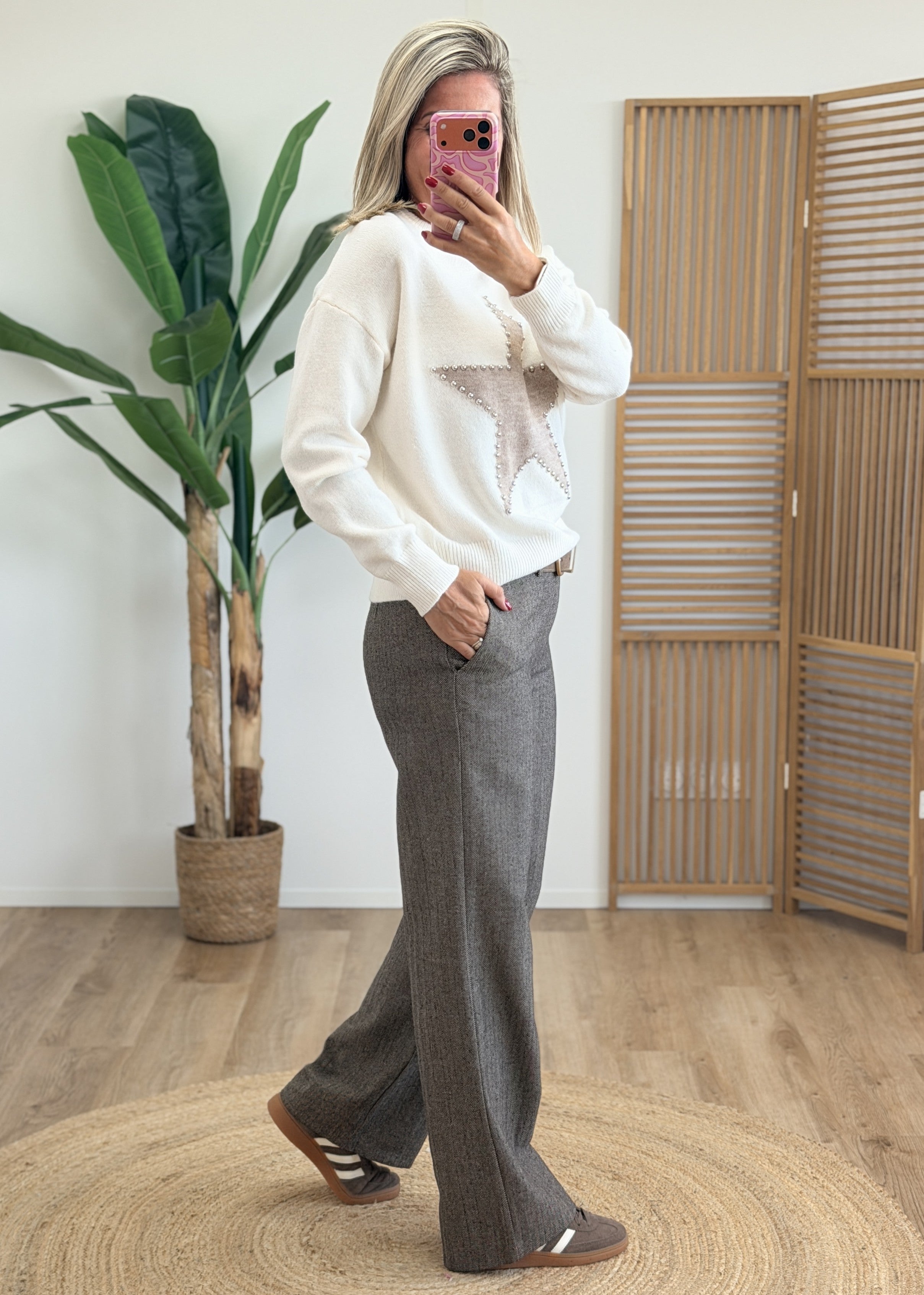 Pantalon Chevrons - Taille Mi Haute