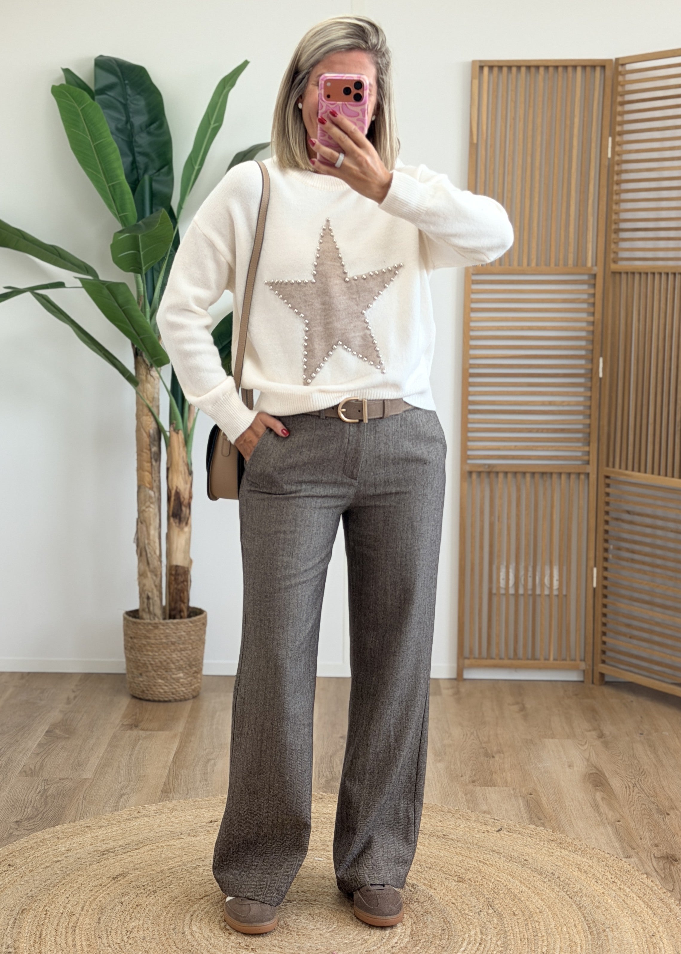 Pantalon Chevrons - Taille Mi Haute