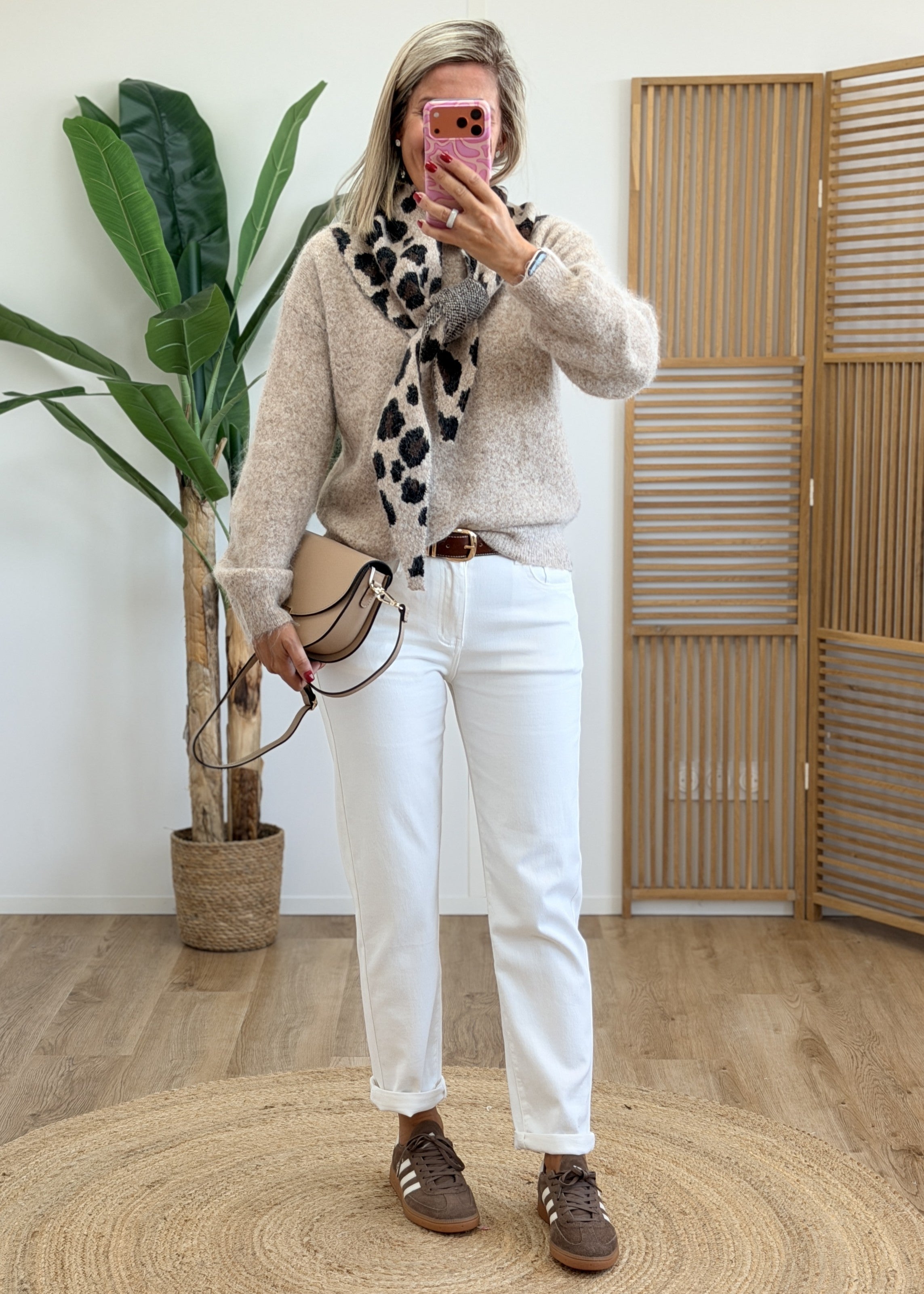 Pull avec Écharpe Léopard