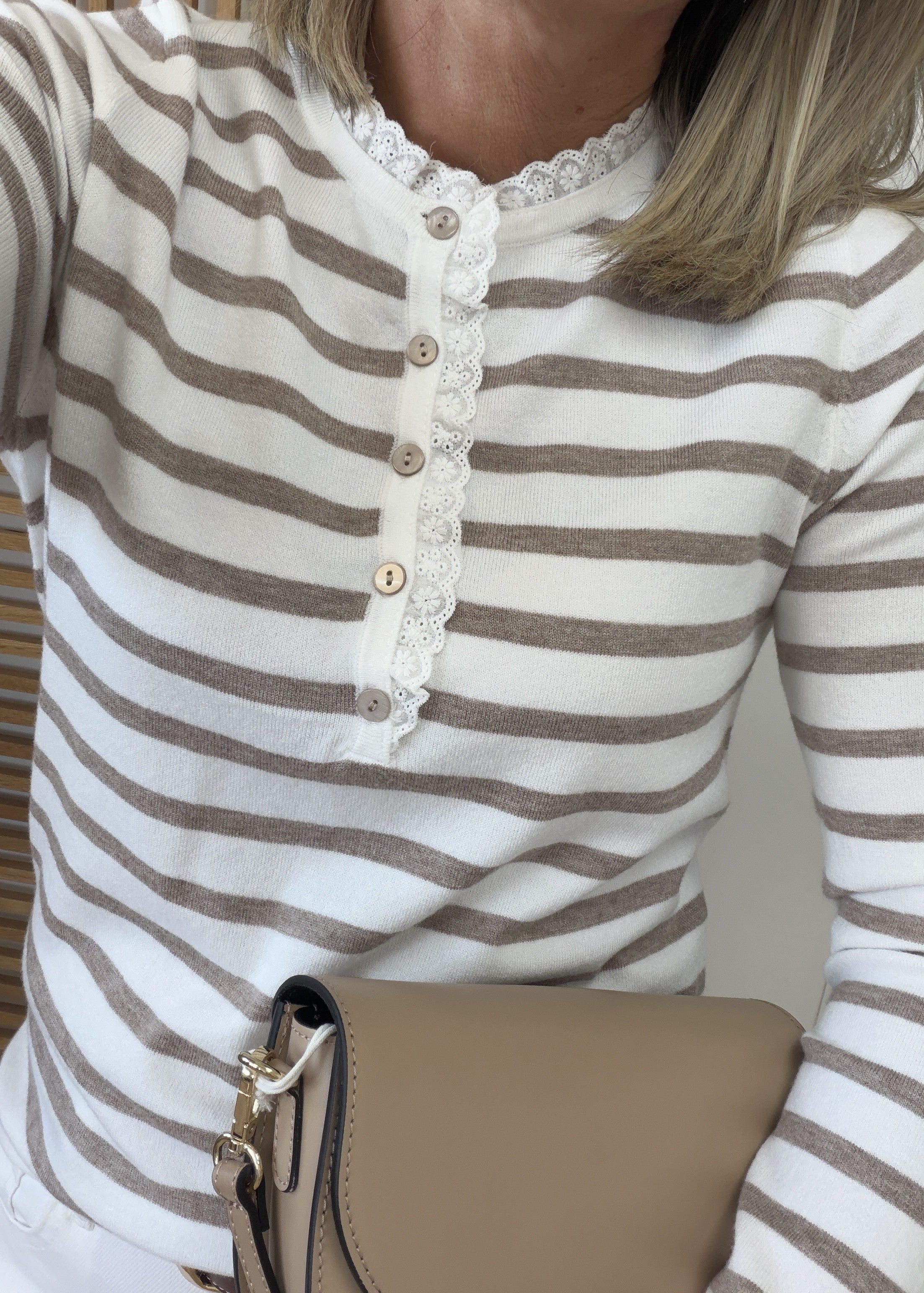 Pull Marinière Broderie Anglaise