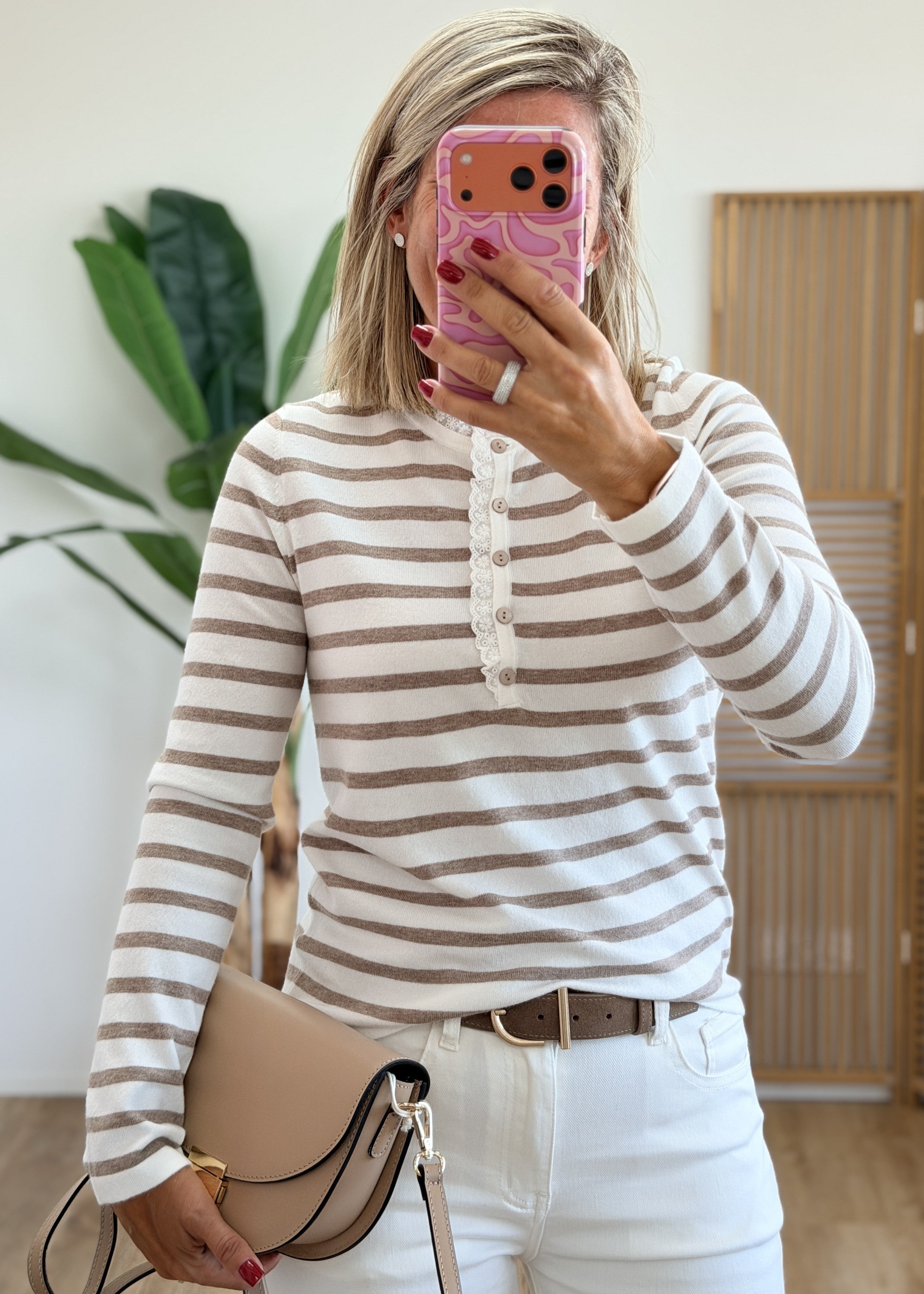 Pull Marinière Broderie Anglaise