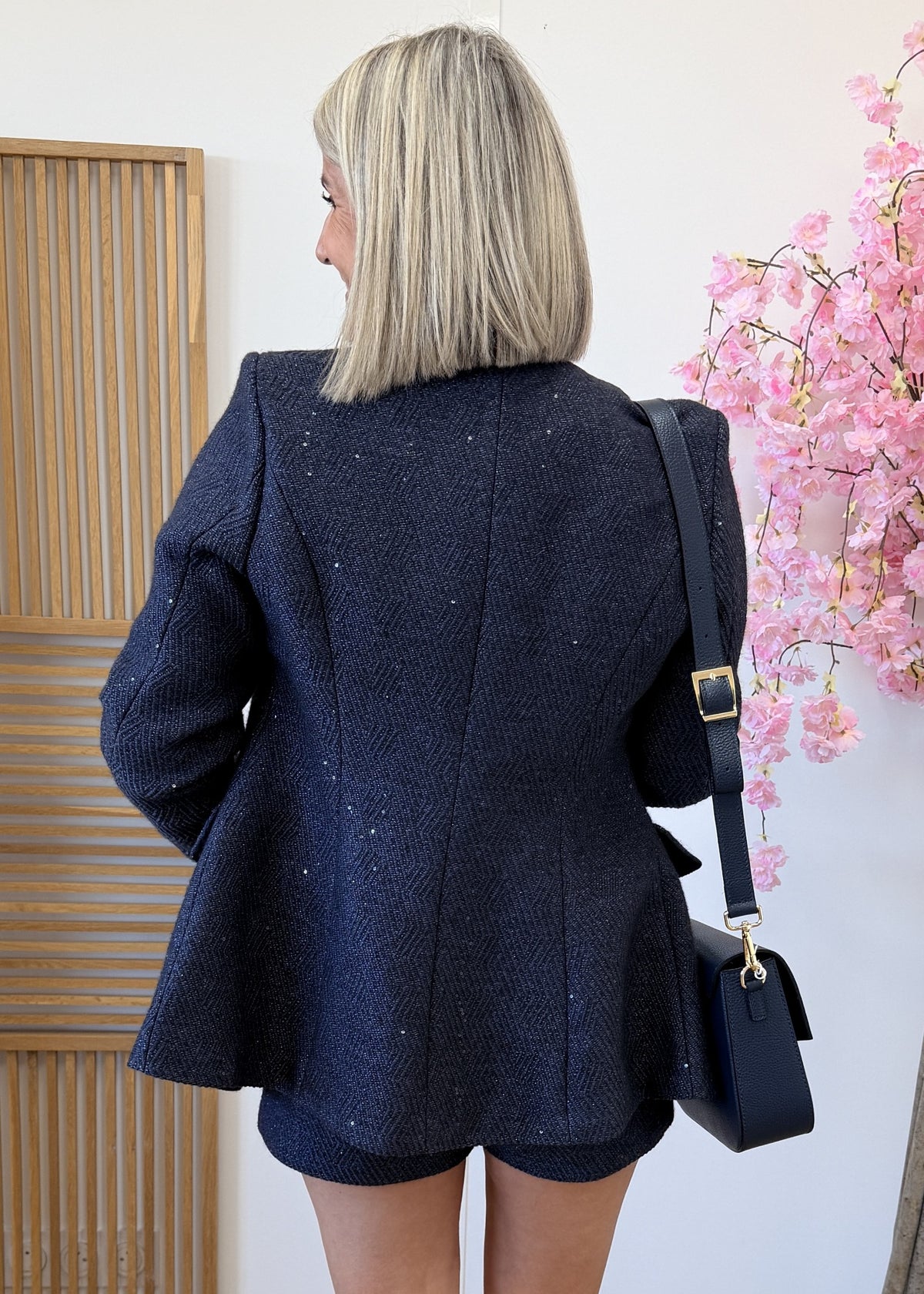 Veste marine à sequins