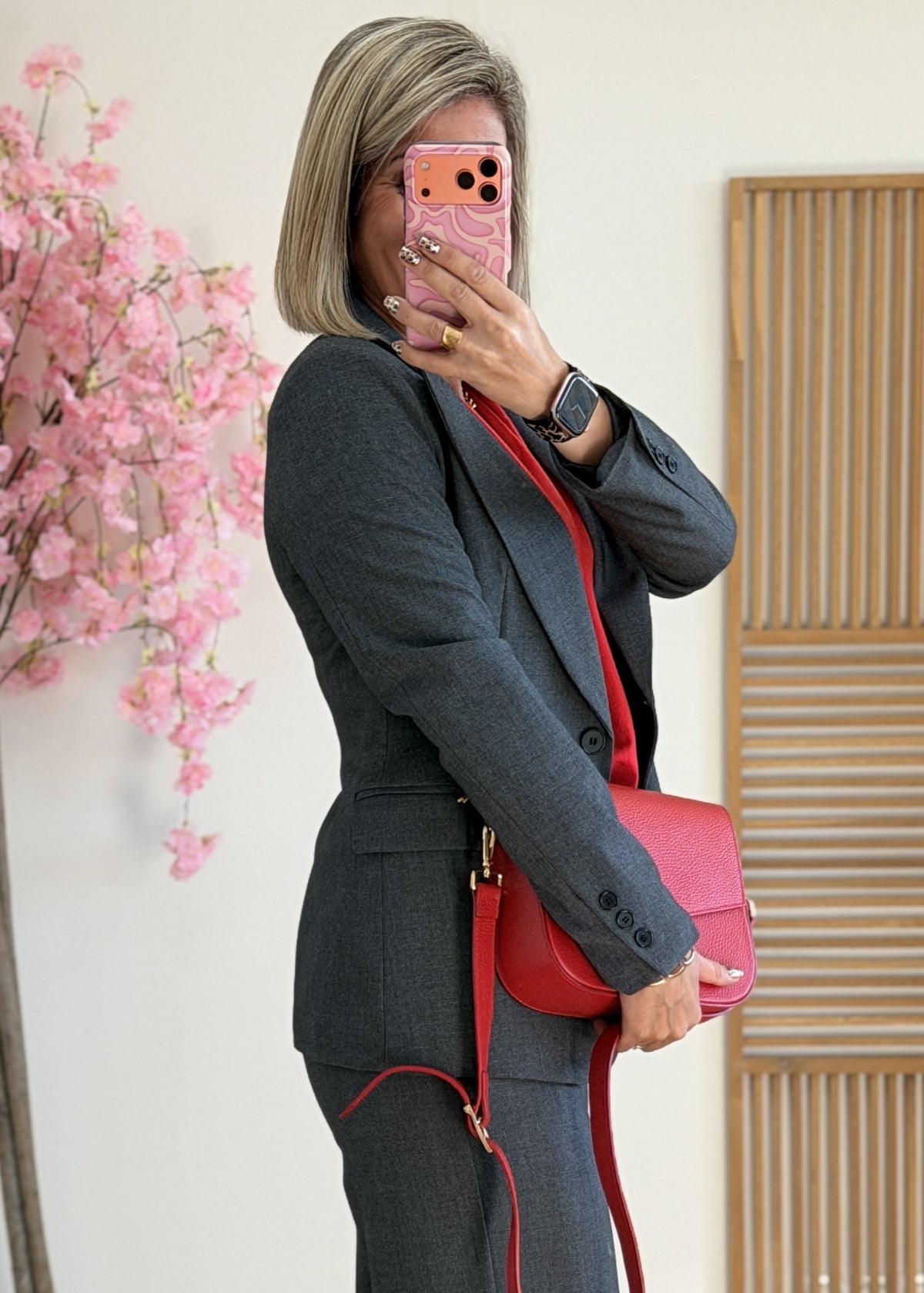 Blazer gris cintré élégant