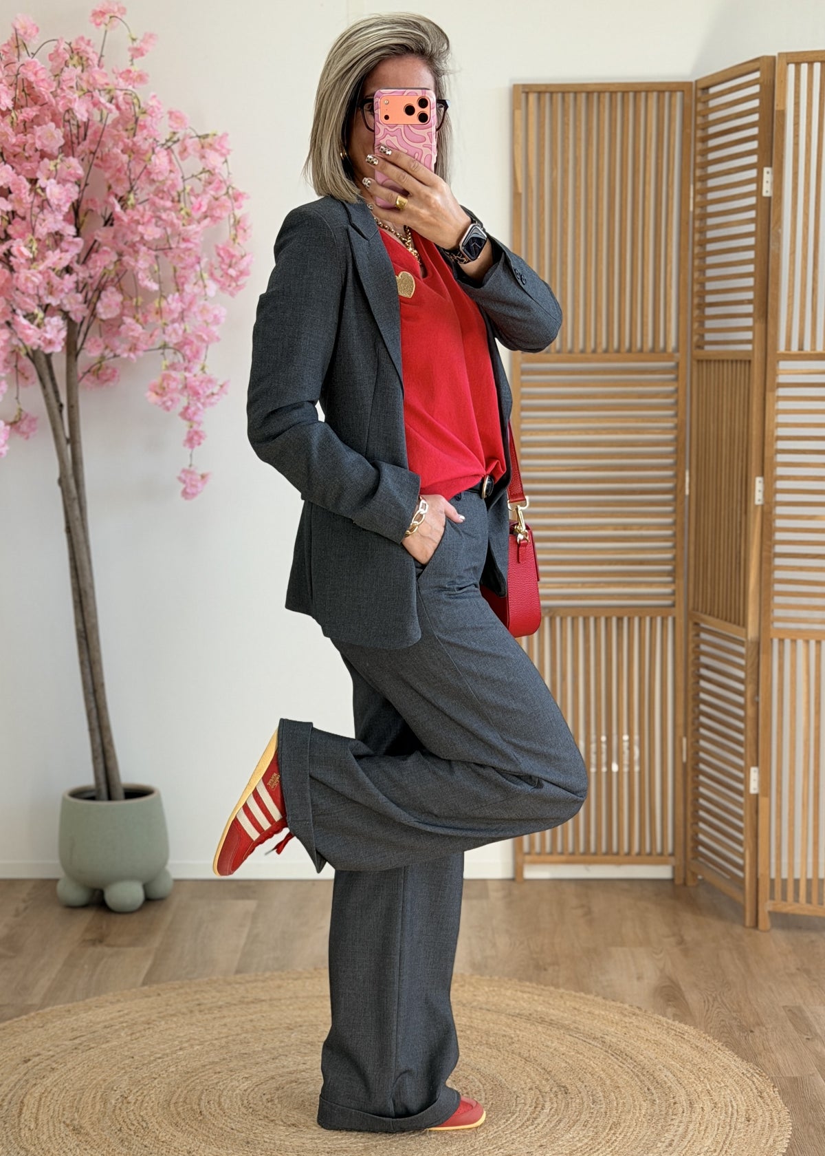 Blazer gris cintré élégant