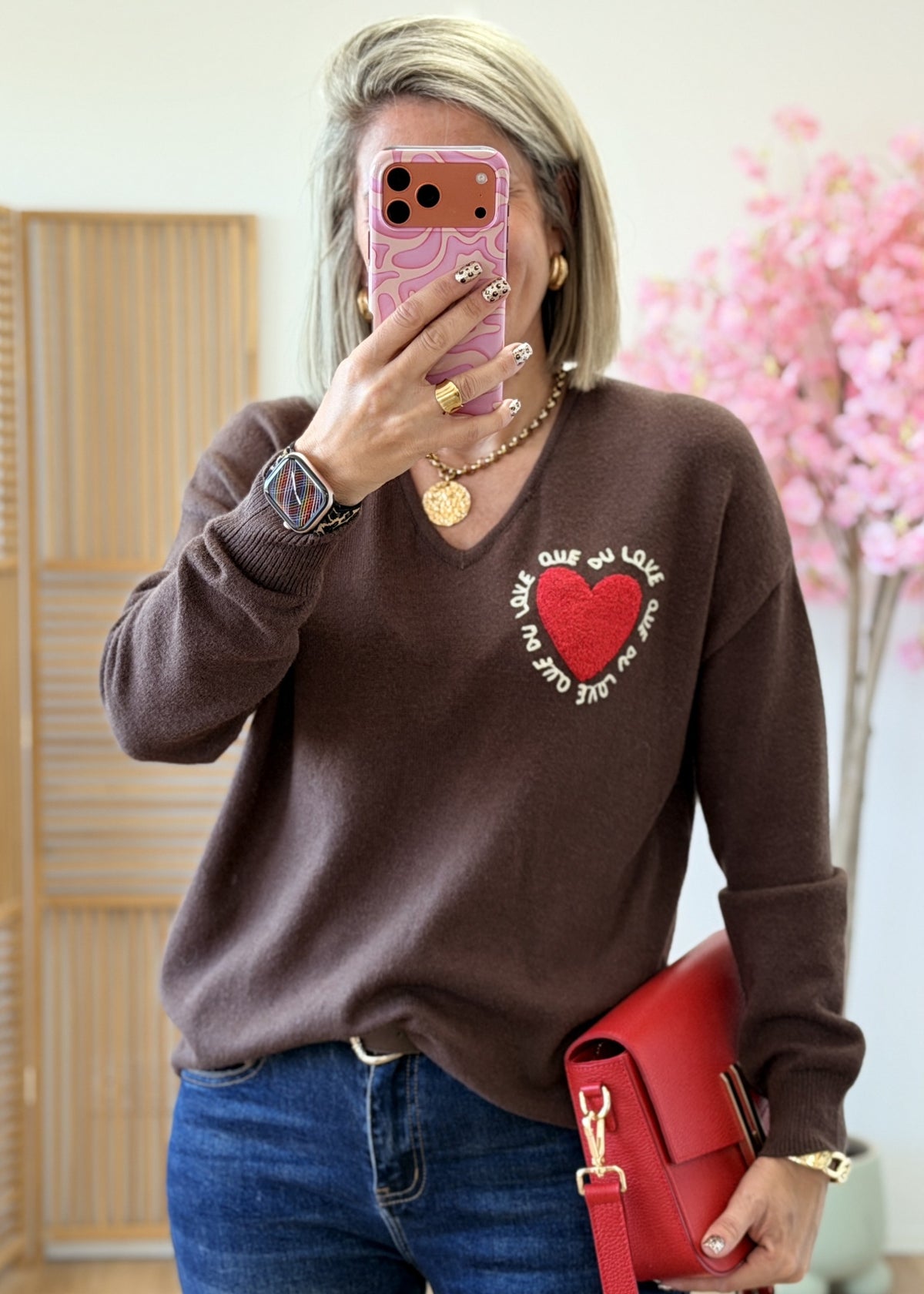 Pull Que du Love – Taille unique - marron