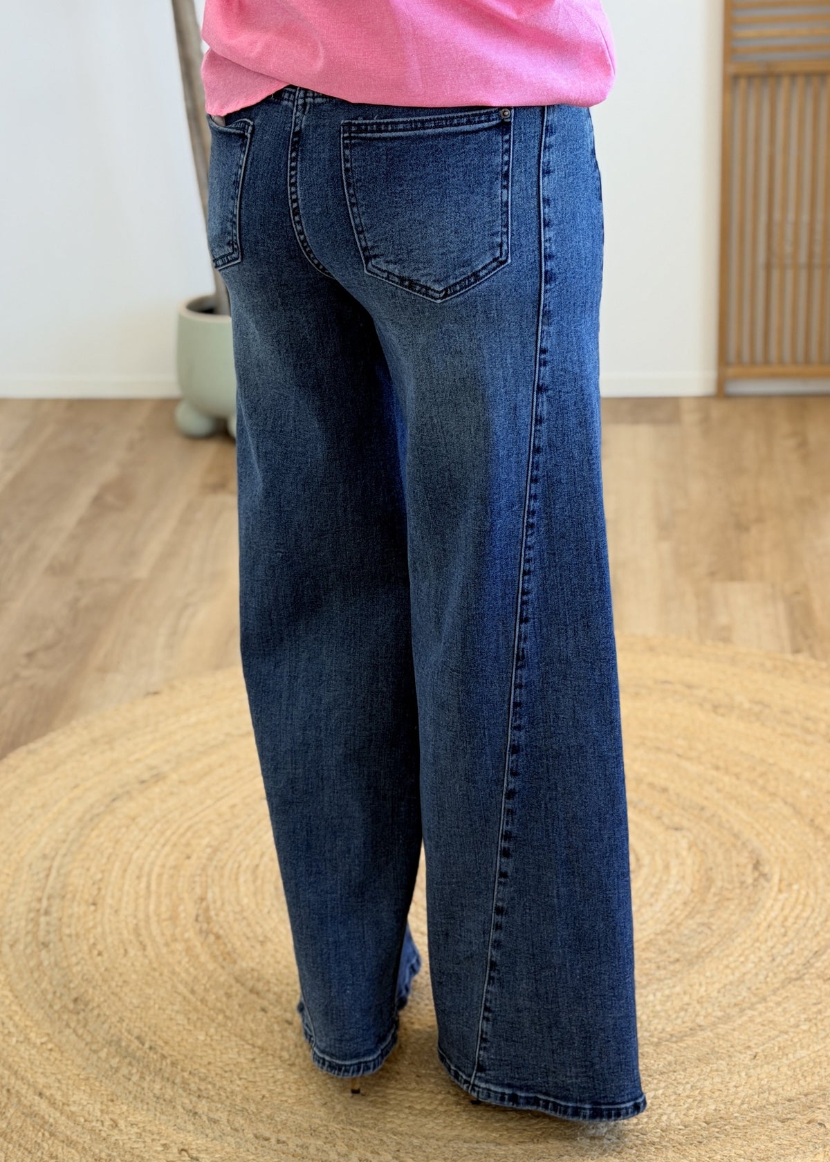 Jean wide leg bleu évasé