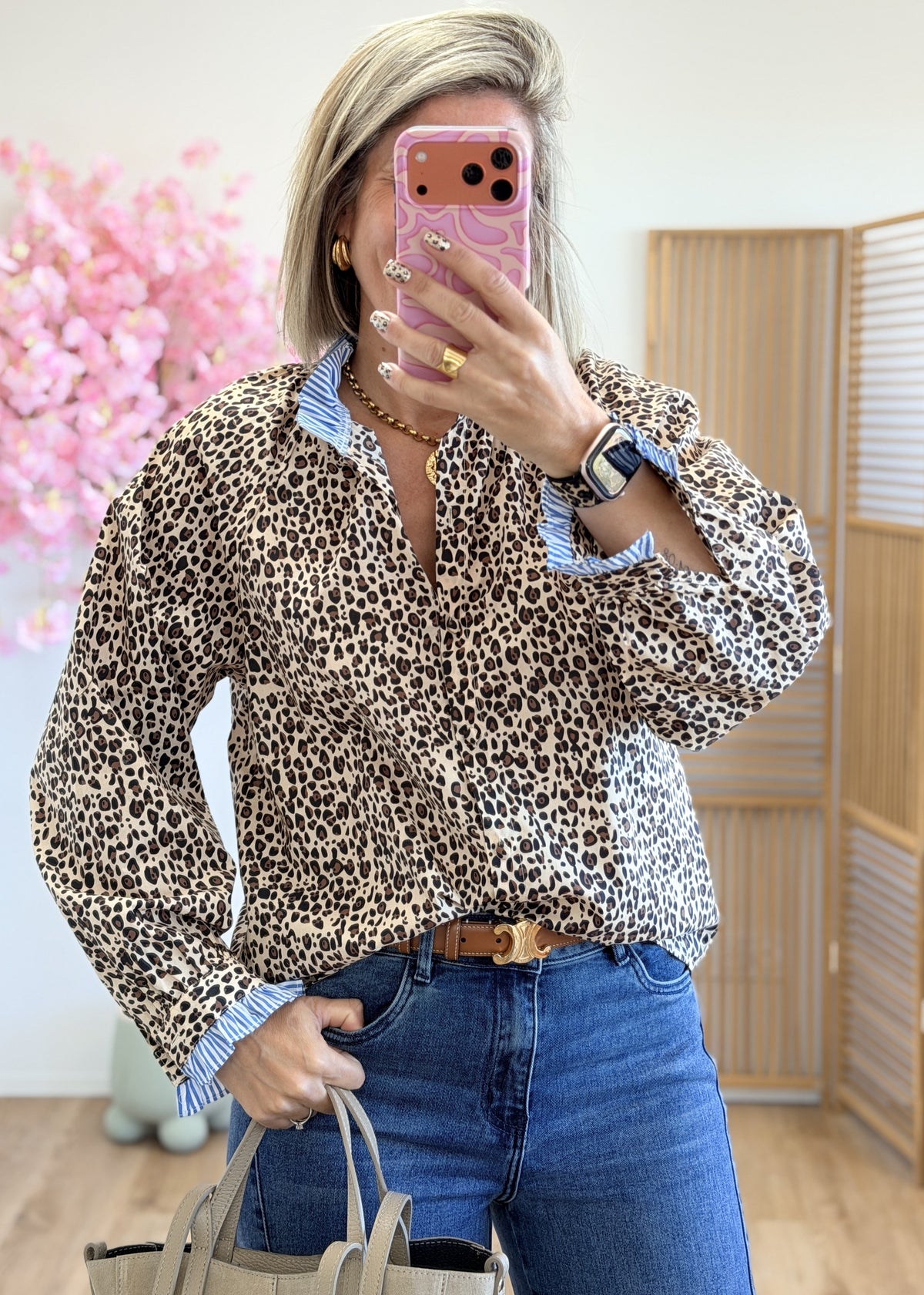 Chemise léopard en coton