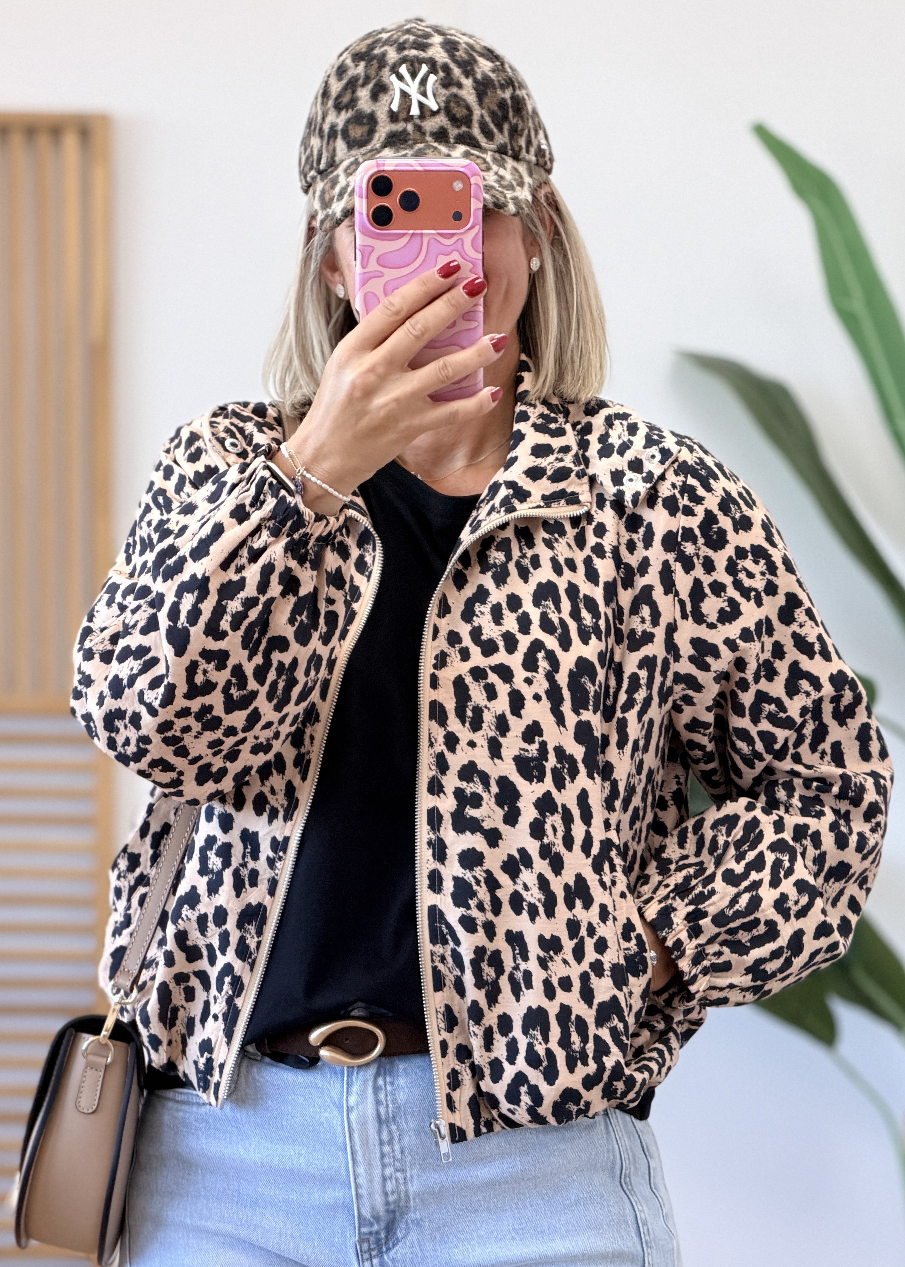 Veste à capuche léopard