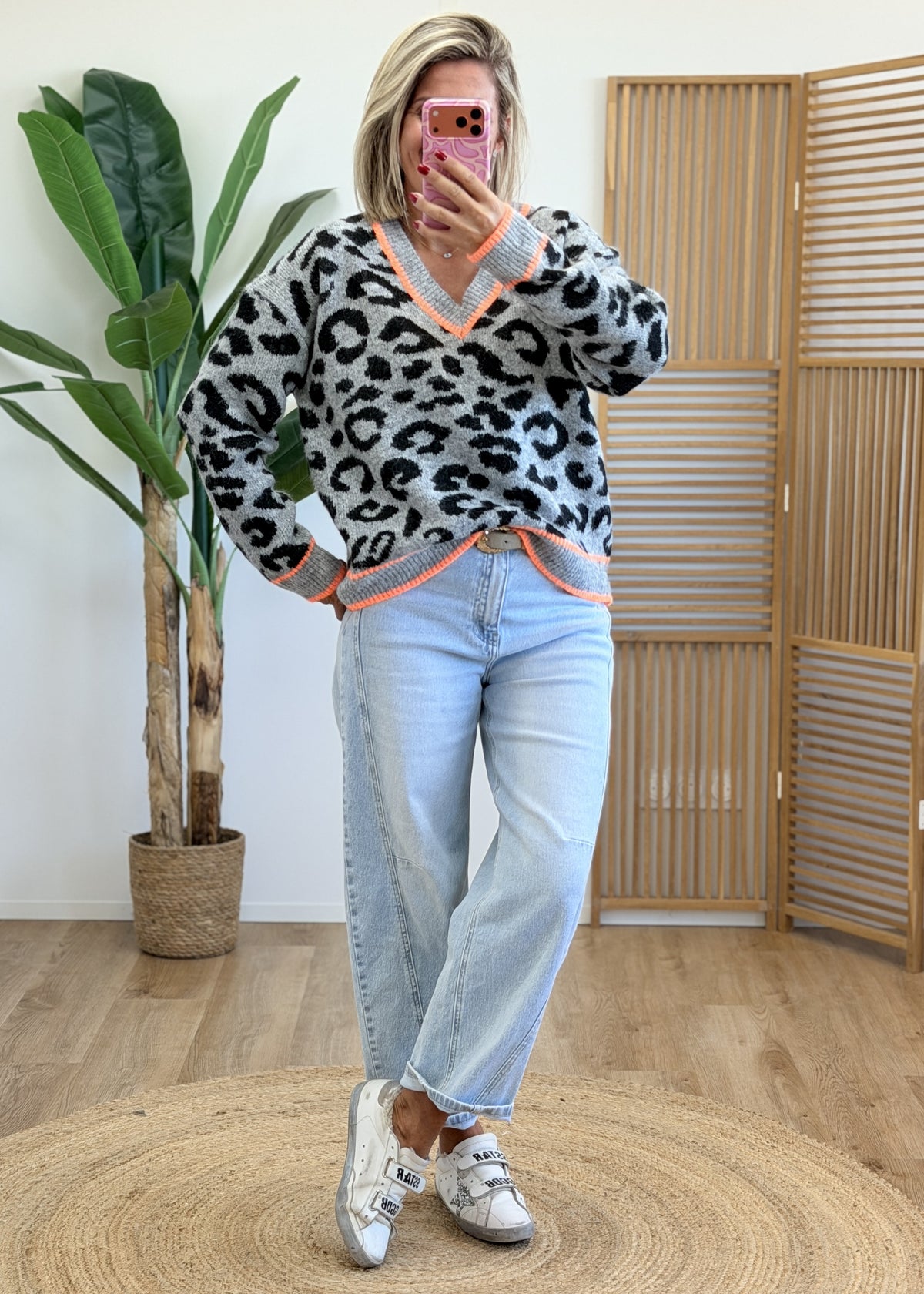 Pull Léo orange fluo très doux