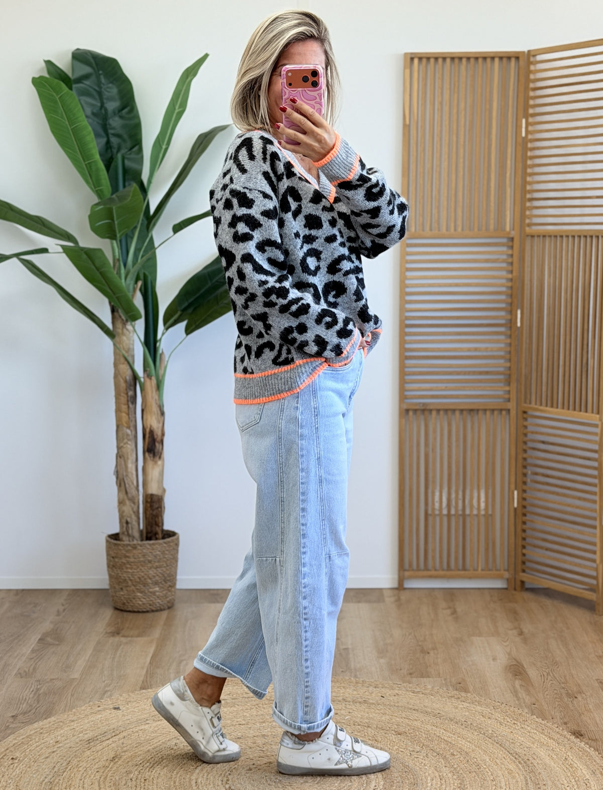 Pull Léo orange fluo très doux