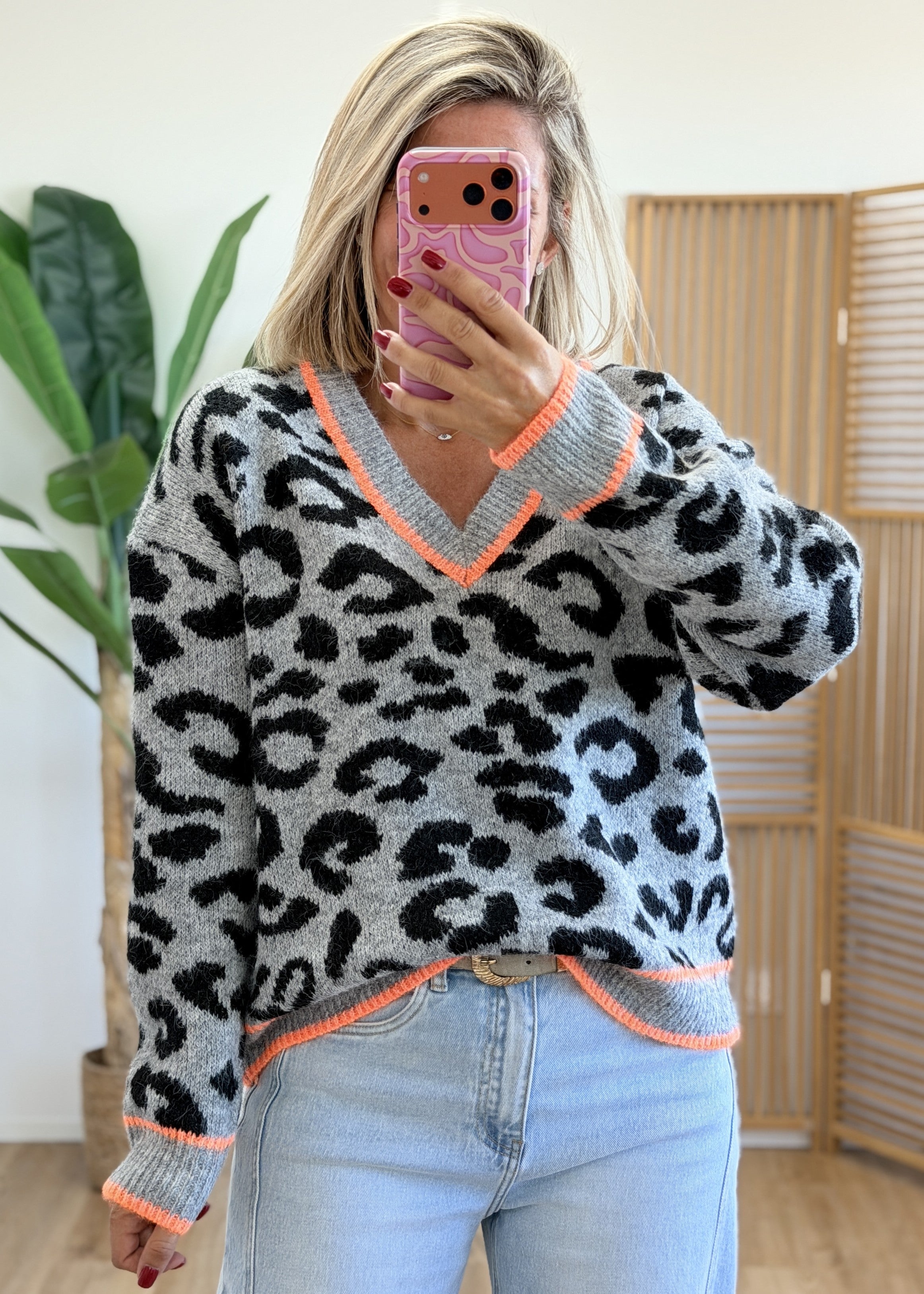 Pull Léo orange fluo très doux