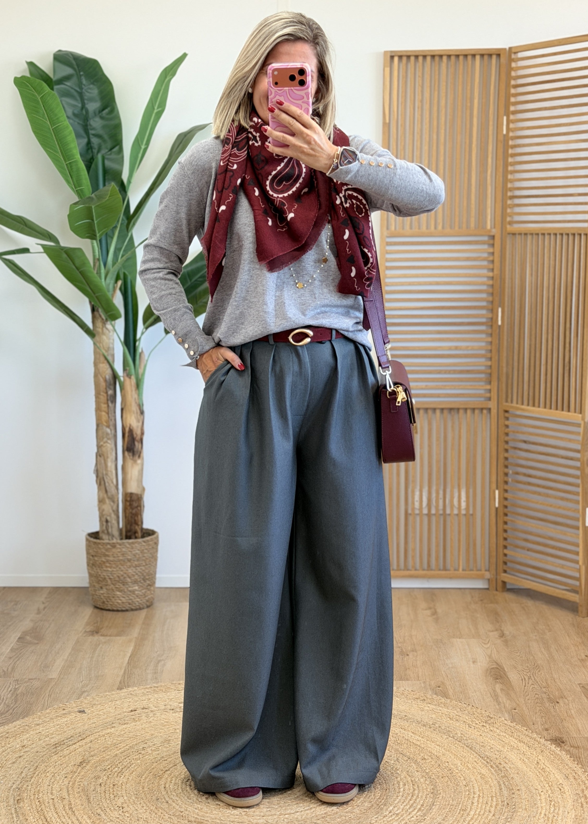 Écharpe bandana bordeaux