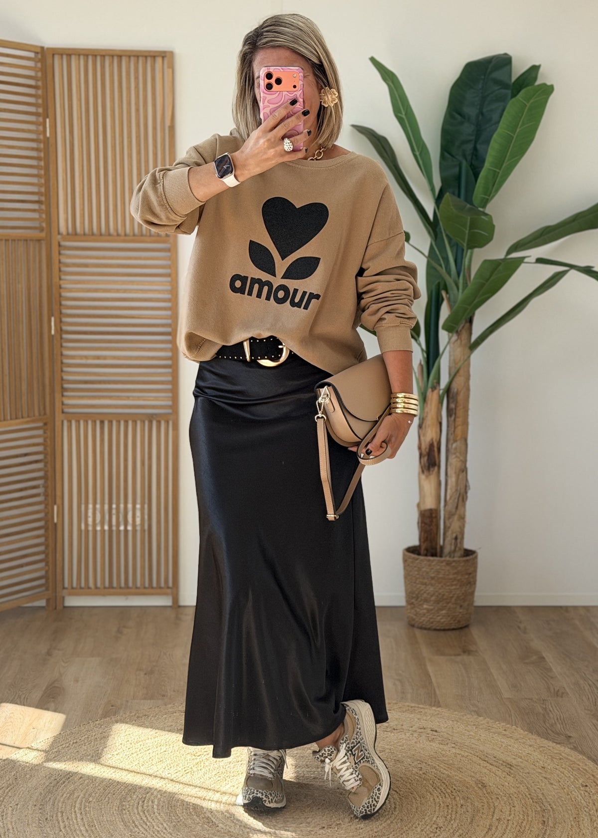 Sweat Amour pailleté - Made in Italy