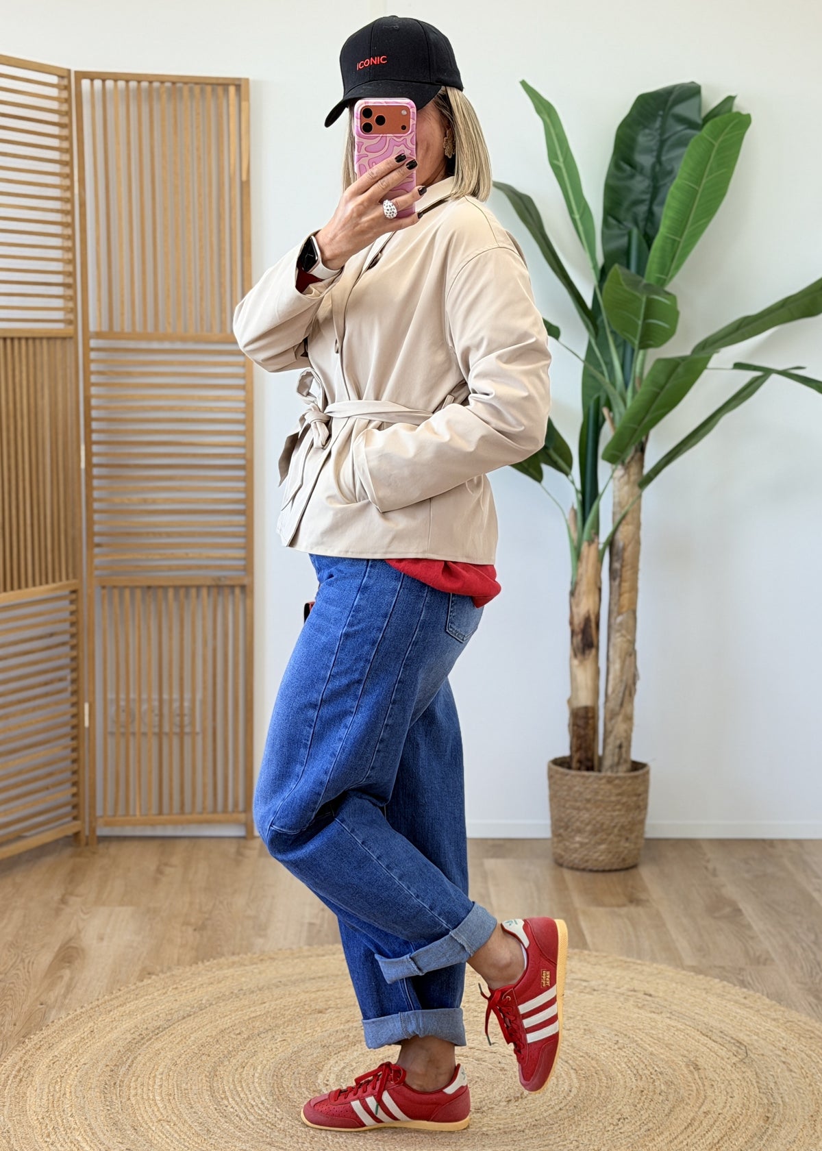 Veste imperméable double boutonnage avec ceinture