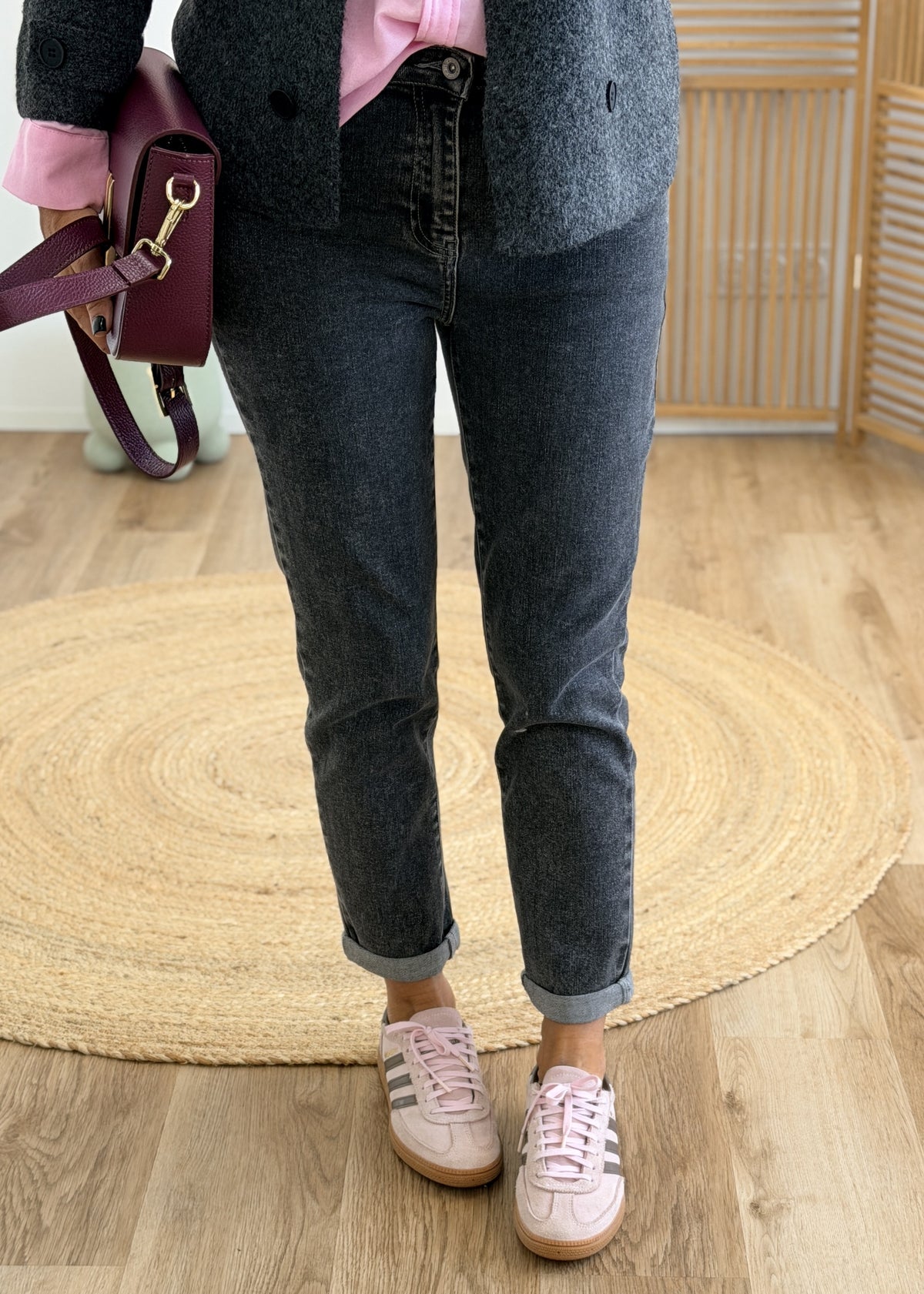 Jean Mom Gris 7/8ème